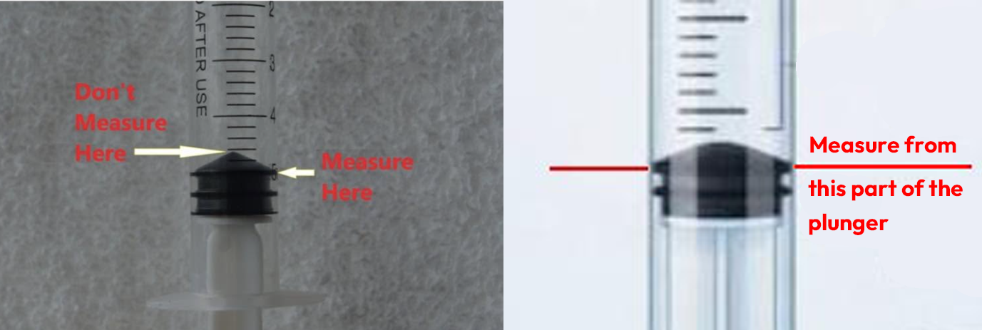 Correct way to measure syringe units